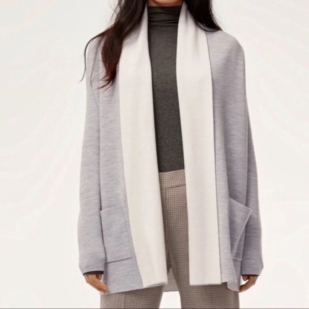Babaton Aritzia Beekman Sweater Open Front Gray Size XS Cardigan FKM1–3319-48